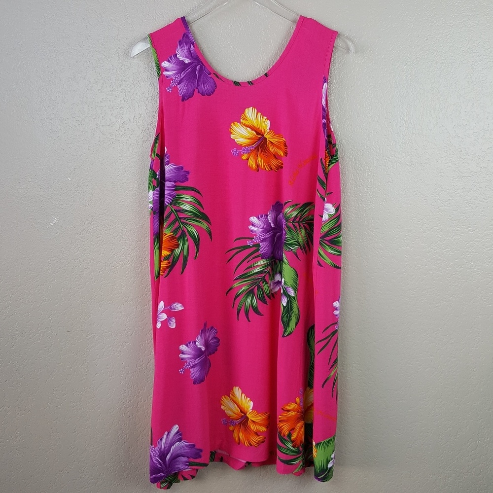 Aloha Fashion Hawaiian Fashion Pink Floral Dress